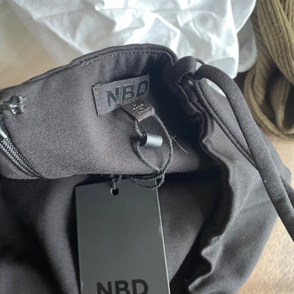 NBD Eileen Dress Women Maxi Stretch Cocktail Side Slit Black Squareneck Large - Picture 6 of 6